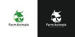 Creative Farm Fresh Logo. Animals, Cow, Pig, Chicken, Livestock Logo Icon Symbol Vector Design Template.