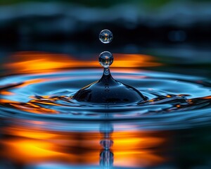 closeup deep drop yellow light background interconnections hydrogen stillness silence