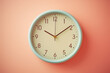 © Alex Asencio - Retro old vintage wall clock in wall pastel colors background_6
