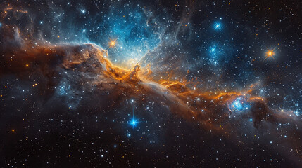 Wall Mural - A celestial masterpiece capturing the mythical charm of the Cassiopeia constellation, its distinctive W-shape elegantly etched against a canvas of cosmic wonder.