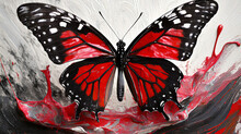 Farfalla Macro Rossa Astratta
