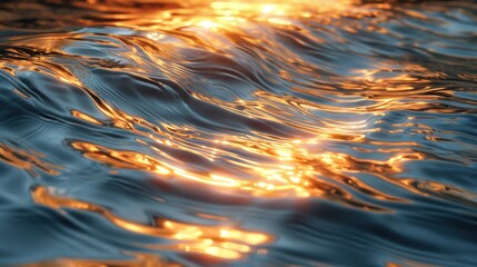 Sun ripples adorn the surface. The surface of the water reflects sunlight. Beauty of nature.