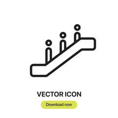 Leinwandbilder - Escalator icon vector. Linear-style sign for mobile concept and web design. Escalator symbol illustration. Pixel vector graphics - Vector.	