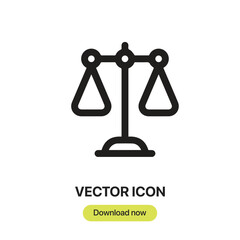 Poster - Scale icon vector. Linear-style sign for mobile concept and web design. Scale symbol illustration. Pixel vector graphics - Vector.	