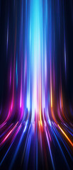 Wall Mural - futuristic neon tunnel with glowing blue and pink lights, creating a sense of high-speed motion and 