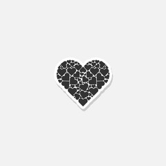 Canvas Print - Heart logo sticker isolated on gray background