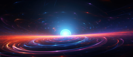 Wall Mural - 3d illustration of a nebula in the universe, showcasing a vibrant blue and black cosmic background.