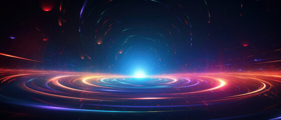 Wall Mural - 3d illustration of a nebula in the universe, showcasing a vibrant blue and black cosmic background.