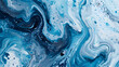 Liquid marble background blue tones fluid art decorative pattern template