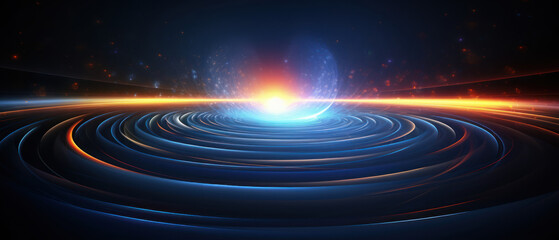 Wall Mural - 3d illustration of a nebula in the universe, showcasing a vibrant blue and black cosmic background.
