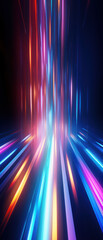 Wall Mural - colorful, shiny light patterns with a blurred texture, set against a black space for a dramatic, ult