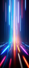 Wall Mural - colorful, shiny light patterns with a blurred texture, set against a black space for a dramatic, ult
