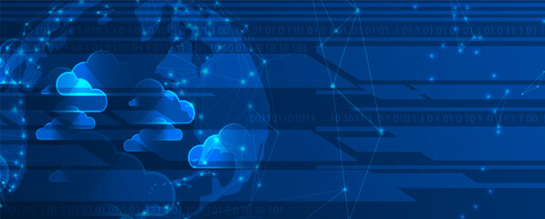 Wall Mural - Modern cloud technology. Integrated digital web concept background
