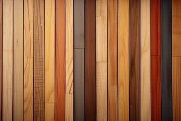 Aufkleber - A captivating collection of wooden planks in varying shades, creating a vibrant mosaic of colors that catch the eye