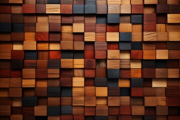 Aufkleber - wooden mosaic acoustic panels wallpaper 