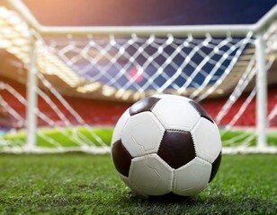 black and white close-up image of a football ball on a football field