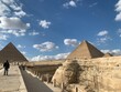 the Pyramids of Khafre and Menkaure of Giza, Cairo, Egypt