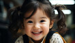 Cute smiling child, cheerful and happy, looking at camera closely generated by AI