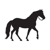 Fototapeta Konie - A black silhouette Horse set, Clipart on a white Background, Simple and Clean design, simplistic