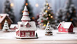 Winter celebration, snow, tree, decoration, gift, home, family generated by AI