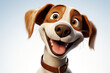 A goofy and lovable cartoon dog with floppy ears, a wagging tail, and a comically expressive face.