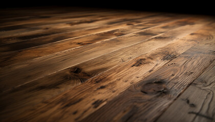 Poster - Wood plank flooring, old and weathered, creates a rustic backdrop generated by AI