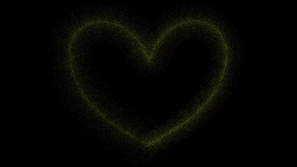 Wall Mural - Shining gold sparkling heart. Valentines day background. Love. Gift. 4K motion graphic