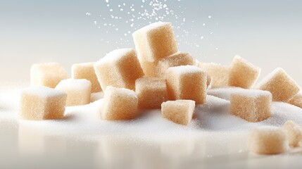 Canvas Print - sugar cubes on a white background