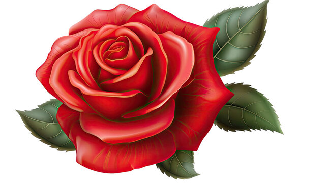  red rose isolated on white for love day