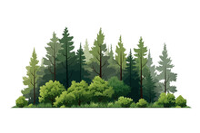 Forest Landscape Asset Vector Flat Minimalistic Isolated Vector Style Illustration