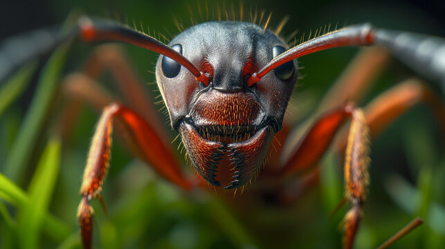 Ant in super zoom, ant face macro photography