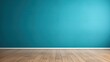 © Sergio Lucci - Empty room with blue wall and wooden floor.