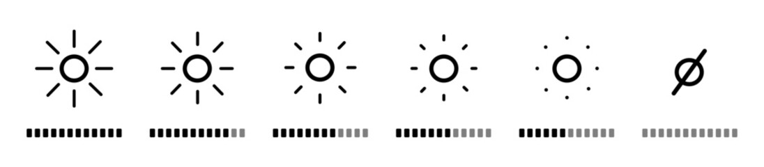 Black vector brightness control icon. contrast icon. screen contrast level. day and night, dark and light modes. vector eps10