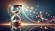 Glowing Hourglass on Shimmering Background, Time Concept