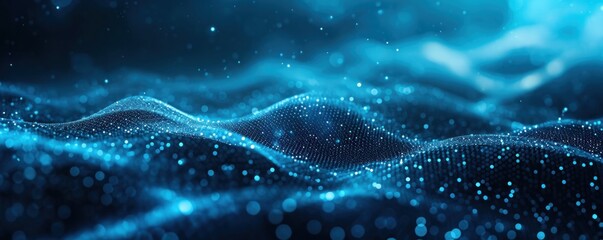 Wall Mural - technology abstract particle wave background