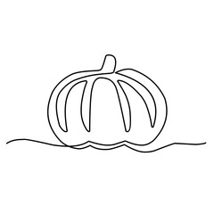 Wall Mural - continuous single line art pumpkin