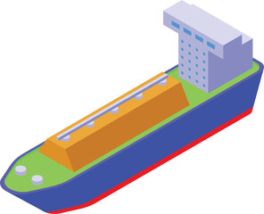 Wall Mural - Cargo transport ship icon isometric vector. Gas carrier. Lng vessel
