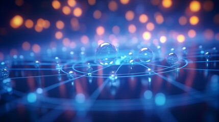 Wall Mural - abstract network concept with spheres and connections