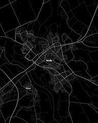 Sticker - Zwolle Netherlands Map, Detailed Dark Map of Zwolle Netherlands