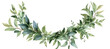 © Lin_Studio - a watercolor wreath decorated with green leaves