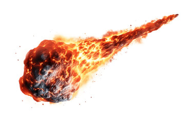 Wall Mural - Meteor With Tail Isolated on Transparent Background
