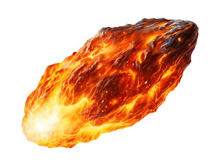 Wall Mural - Burning Oval Meteor Isolated on Transparent Background
