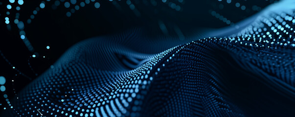 Wall Mural - beautiful abstract wave technology background with blue light digital effect corporate concept