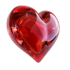 Wall Mural - Perfect 3d red heart, with a transparent background. for valentine, love and affection. PNG files