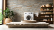© adynue - stone podium with blurred background of modern laundry room