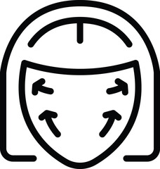 Sticker - Face massage direction icon outline vector. Device beauty. Slender crystal