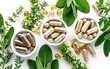 Supplements and vitamins with medicinal herbs