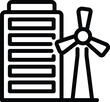 Wind turbine eco icon outline vector. Charge source. Energy eco green