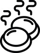 Hot dumplings icon outline vector. Steam cuisine cook. Wonton ravioli