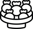 Dumplings bowl icon outline vector. Food basket. Dough wonton